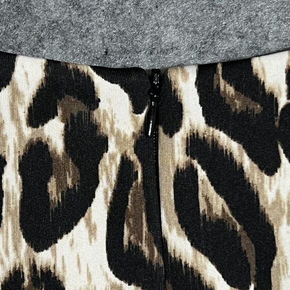 Vince Camuto Scuba Leopard Animal Print Dress Women's 8 Fit and Flare Multi - Picture 14 of 16